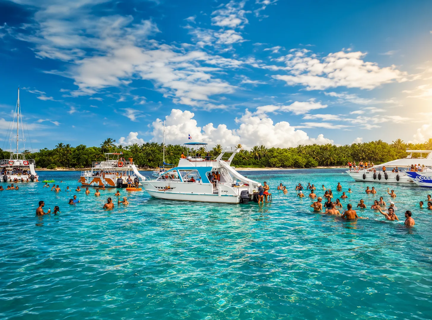 Experiencia Titán navegando en piscina natural de Punta Cana